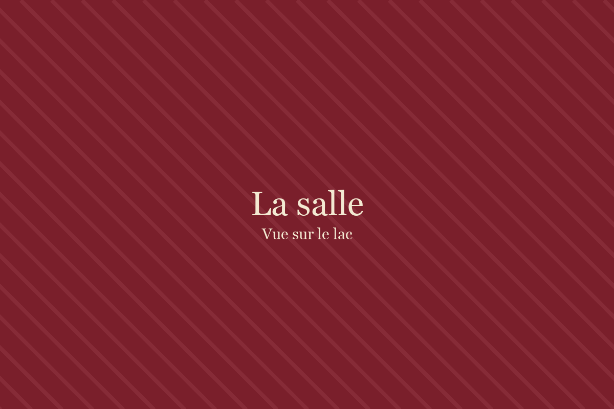 La salle de l'Auberge avec vue sur le lac